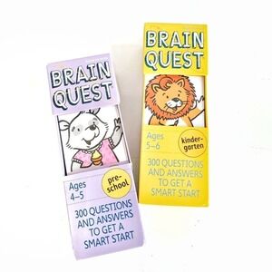 Brain Quest Smart Preschool & Kindergarten Cards Quiz Decks TWO